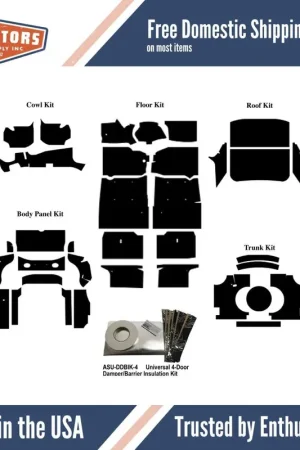 Insulation Sound Deadener Kit for 67-69 Plymouth Sedan Acoustishield Complete Original