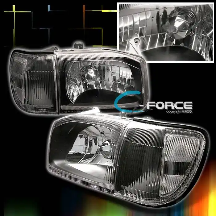 JDM Black Headlights With Clear Corner Best Price