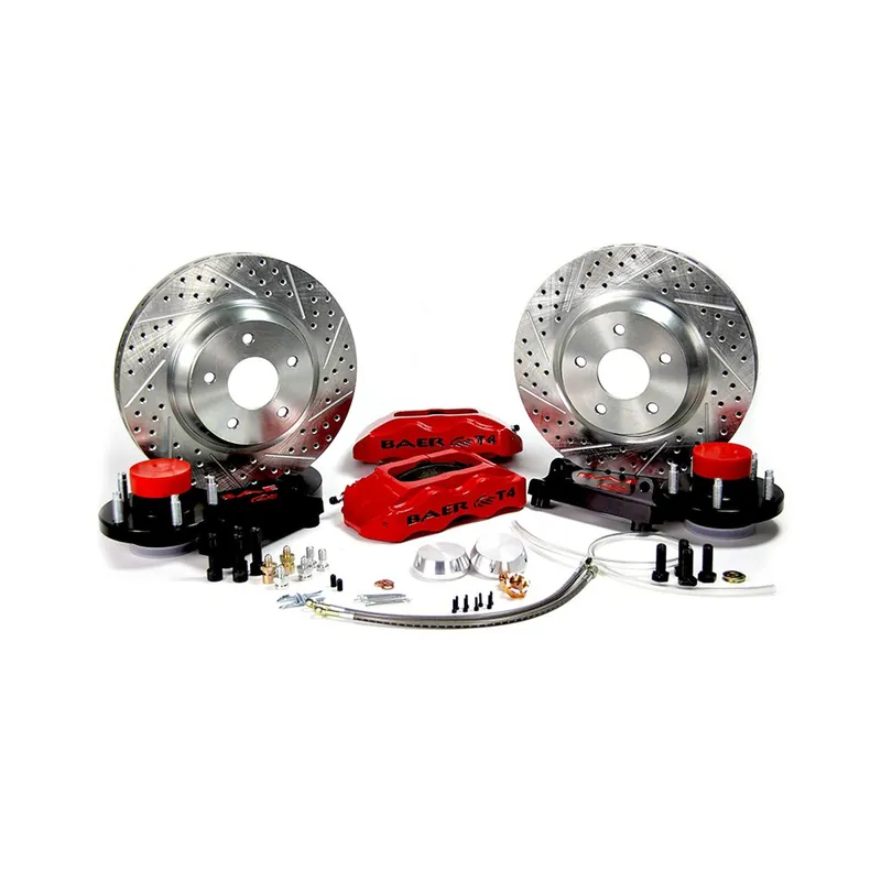 Limited Time Baer Brakes 4301381MG-11 Baer Brakes 13" Track4 Front Brake Kit, Monster Green, Slot, ARP Studs