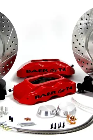Baer Brakes 4301400HO-11 Baer Brakes 13" Track4 Front Brake Kit, Hugger Orange, Slot, ARP Studs Professional Grade