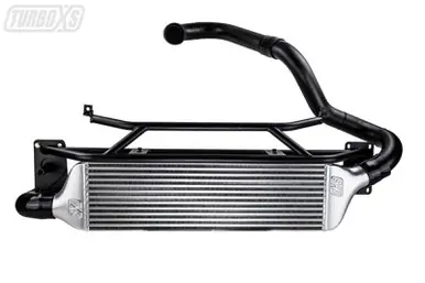 Exclusive Turbo XS FMIC for 15-16 Subaru WRX - Wrinkle Black Pipes - W15-FMIC-BLK