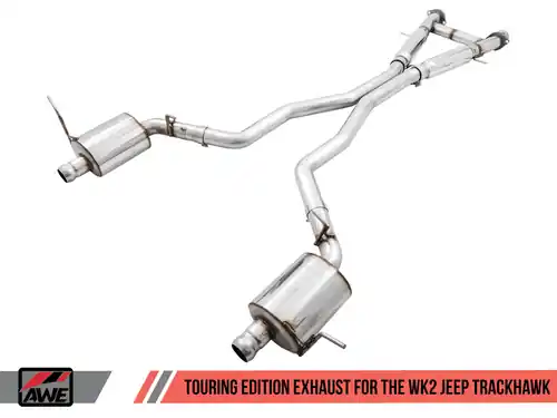 AWE Tuning Touring Cat-Back Exhaust (Uses OEM Tips) for 2018-2021 Jeep Trackhawk 6.2L | 2014-2021 Jeep Grand Cherokee SRT 6.4L - 3015-31017 Grab Now