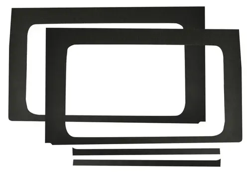 Genuine DEI 2018-2025 Jeep Wrangler JL 4-Door Leather Look Rear Side Window Trim Kit 4-pc - Black - 50177