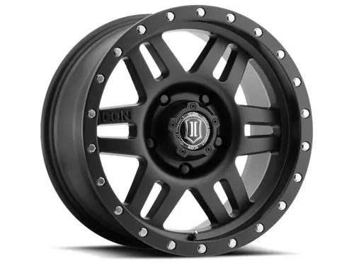 ICON Six Speed 17x8.5 6x5.5 0mm Offset 4.75in BS 108mm Bore Satin Black Wheel - 1417858347SB Best Seller