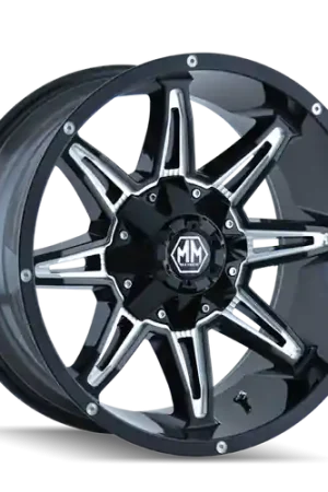 Mayhem 8090 Rampage 17x9 / 6x135 BP / 13mm Offset / 106mm Hub Black w/ Milled Spokes Wheel Warranty Included