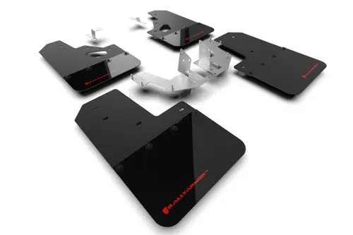 Grab Now Rally Armor 2021-2023 Ford Bronco (Plstc Bmpr + RR - NO Rptr/Sprt) Blk Mud Flap w/Red Logo