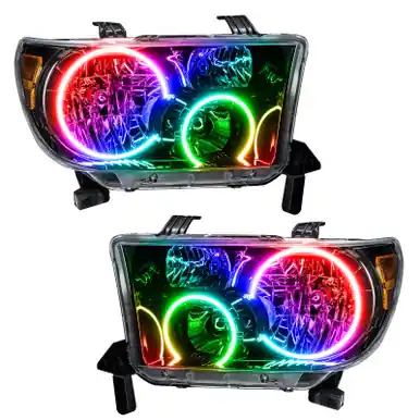 Buy Direct Oracle 07-11 Toyota Tundra Pre-Assembled Headlights - Black Housing - ColorSHIFT w/o Controller - 7119-334