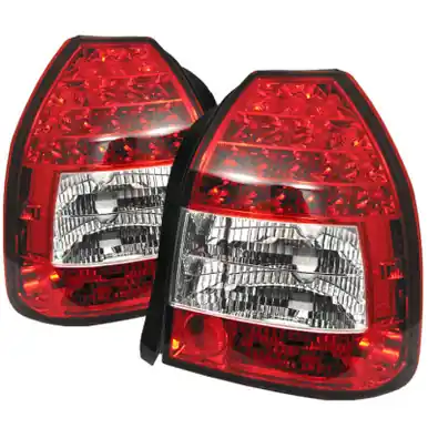 Wholesale Spyder Honda Civic 96-00 3DR LED Tail Lights Red Clear ALT-YD-HC96-3D-LED-RC - 5004949
