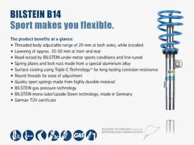 Bilstein B14 (PSS) 14-15 Ford Fiesta / Fiesta ST Front & Rear Performance Suspension System - 47-242043 Save Now