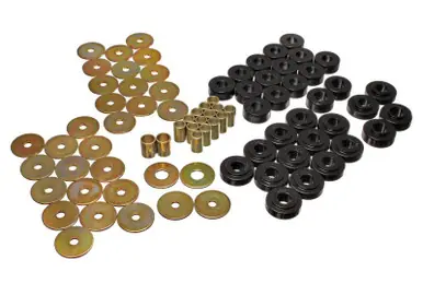 Must Have Energy Suspension 65-67 Chevy Malibu/Chevelle/Monte Carlo CONVERTIBLE ONLY Black Body Mount Set - 3.4112G