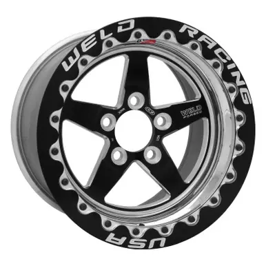 Seasonal Sale Weld S71 15x11.33 / 5x5 BP / 6.5in. BS Black Wheel (Low Pad) - Black Single Beadlock MT - 71LB511C65F