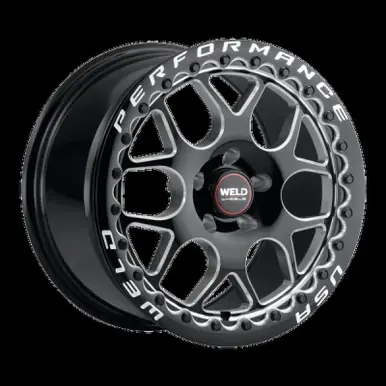 Limited Offer Weld Solana Beadlock 17x10 / 5x112 BP / ET40 / 78.1mm Bore - Gloss Black MIL DIA Wheel - S91070045P40