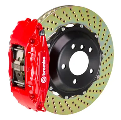 Brembo 95-99 M3 Front GT BBK 4 Piston Cast 2pc 355x32 2pc Rotor Drilled-Red - 1B1.8009A2 Super Sale