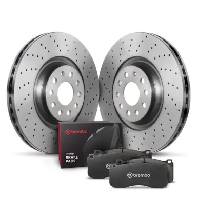 Crafted Brembo OE 04-10 BMW X3 Front Disc Brake Kit - KTX4094