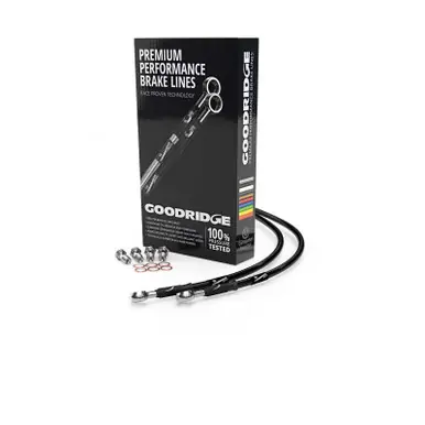 Handmade Goodridge 17-20 Harley-Davidson XL1200CX (w/ABS) Clear Front Brake Line w/Black Fitting - HD0136-1FC-BK