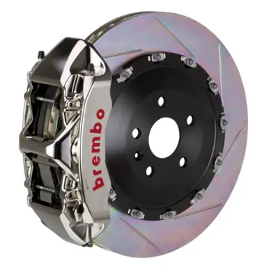 Brembo 06-10 M5/06-10 M6 Front GTR BBK 6 Piston Billet 405x34 2pc Rotor Slotted Type1 - Nickel - 1N2.9504AR Price Cut
