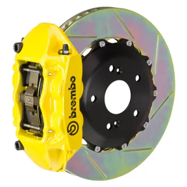 Brembo 06-09 S2000 Rear GT BBK 4 Piston Cast 328x28 2pc Rotor Slotted Type-1- Yellow - 2P2.6010A5 Limited Edition