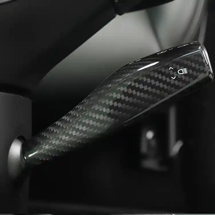 Worldwide Shipping Tesla Model 3 & Y Carbon Fiber Steering Shift Stalk Covers | Palenon Performance | Graveyard Performance