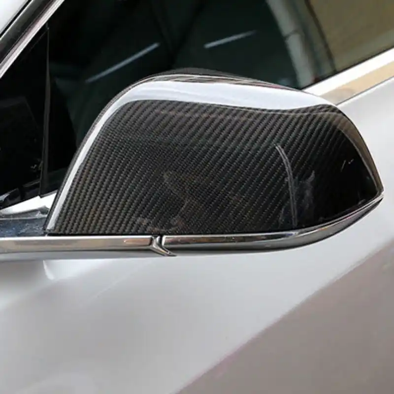 Free Returns Tesla Model S & 3 & Y Carbon Fiber Mirror Caps | Palenon Performance | Graveyard Performance
