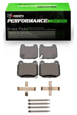 Direct From Manufacturer R1 03-06 Mitsubishi Lancer Rear Performance Sport Pads & Hardware Kit | Graveyard Performance