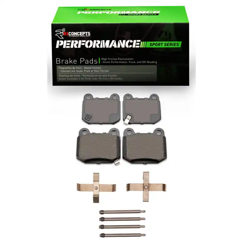 Direct From Manufacturer R1 03-06 Mitsubishi Lancer Rear Performance Sport Pads & Hardware Kit | Graveyard Performance