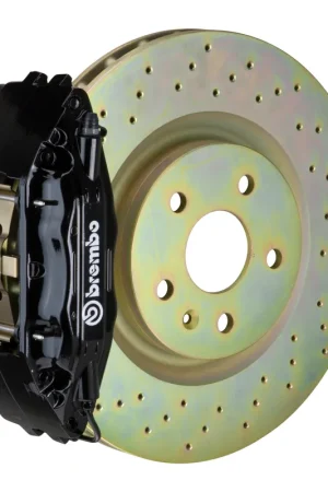 Brembo Front, 332x32 1-Piece Discs, Black Calipers - 1B_-7001A Fan Favorite