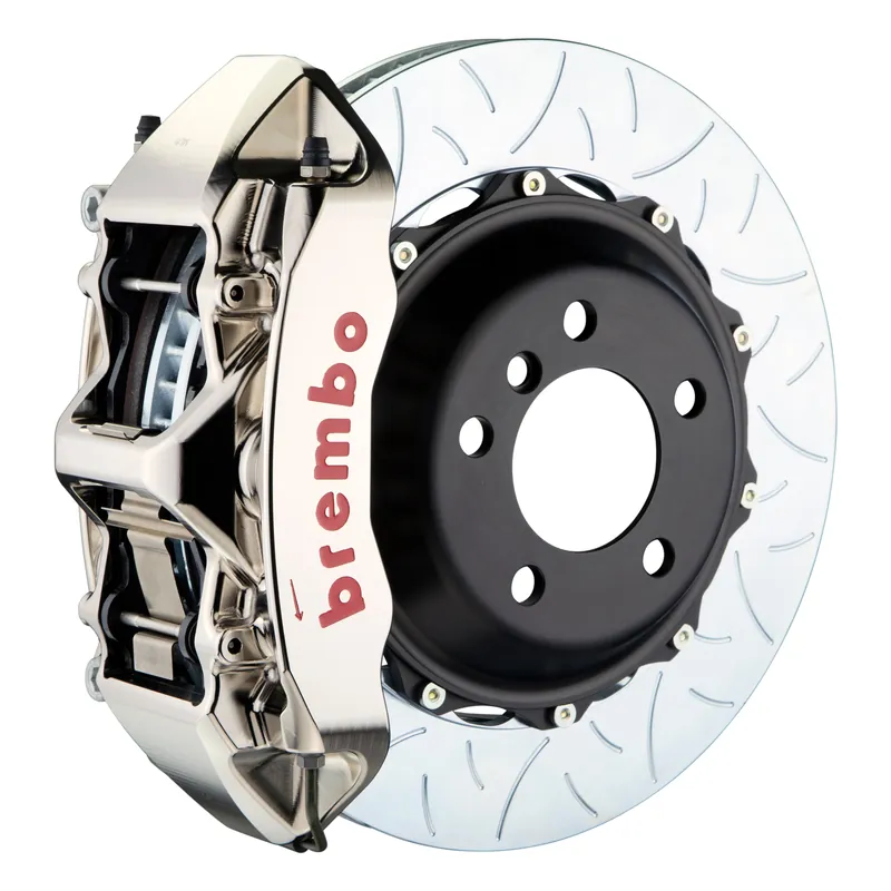 Authentic Brembo Front, 350x34 2-Piece Discs, Nickel Plated Calipers - GTXRX1NX-8016A