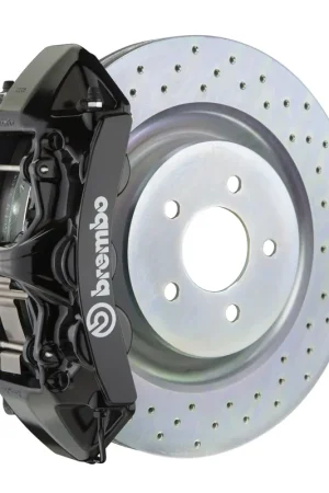 Brembo Front, 355x32 1-Piece Discs, Black Calipers - 1L_-8018A Free Returns