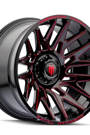 Modern American Truxx Evolution AT1919 Gloss Black Prizm Red 22x12 8x170 x44mm 125.2mm