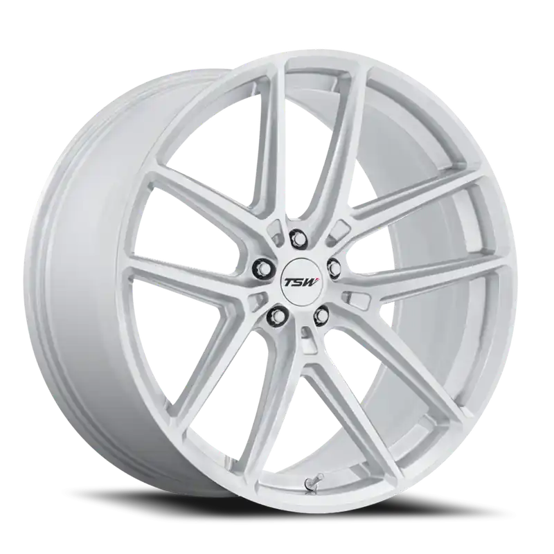 TSW Imola SD 20x9 +27 5x112mm 66.56mm Gloss Silver Machined Face Authentic