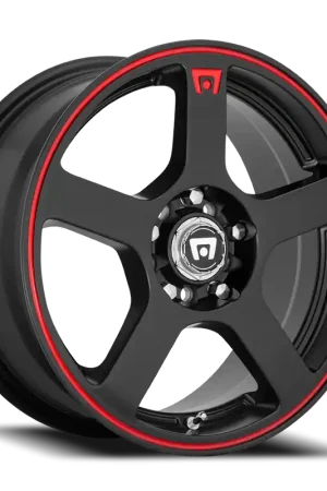 Mega Sale Motegi MR116 FS5 MBR 17x7 +40 5x112/5x114.3mm 72.6mm Matte Black Red Stripe