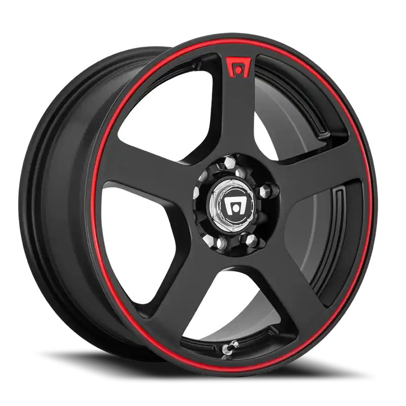Mega Sale Motegi MR116 FS5 MBR 17x7 +40 5x112/5x114.3mm 72.6mm Matte Black Red Stripe
