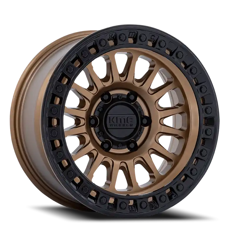 Professional Grade KMC IMS KM552 ZB 18x9 +0 6x139.7mm 106.1mm Matte Bronze Gloss Black Lip