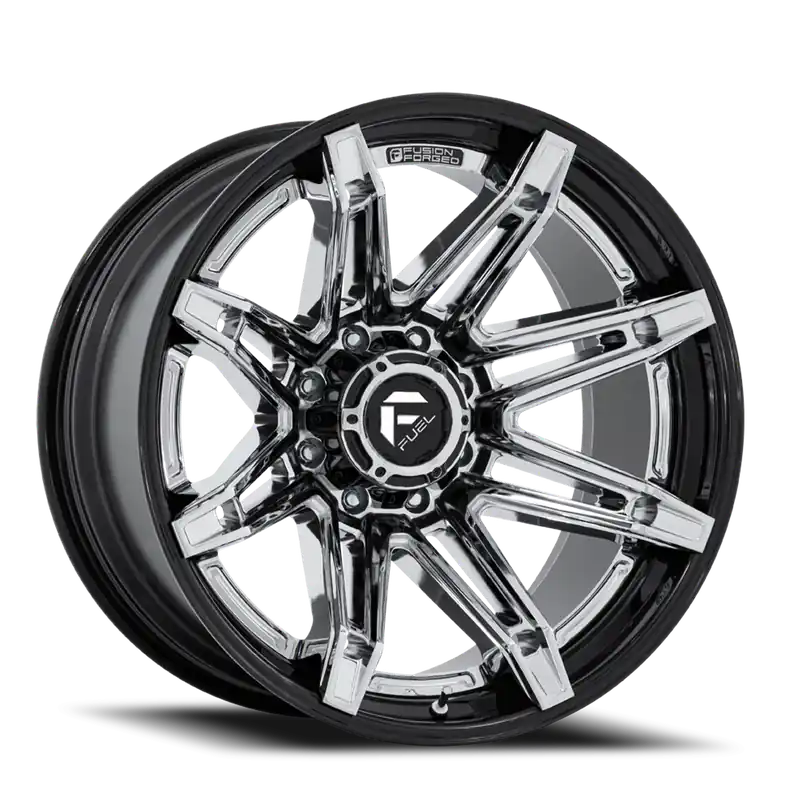 Fuel Brawl FC401PB 22x12 -44 8x180mm 124.2mm Chrome Gloss Black Lip Genuine