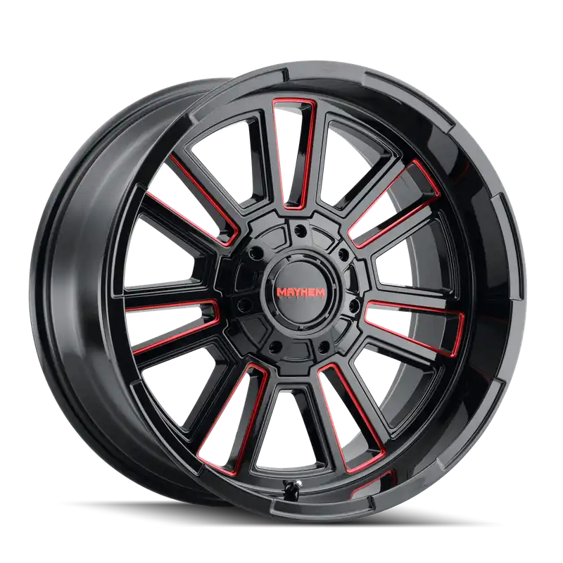 Mayhem Apollo 8115 Gloss Black Milled Prism Red Milled 20x9 8x165.1 0mm 125.2mm Top Rated