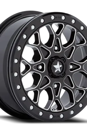 Viral MSA Portal Beadlock M48 GB-M 15x6 +38 4x110mm 86mm Gloss Black Milled-Gloss Black Ring