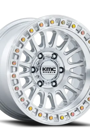 Fast Shipping KMC IMS KM552 SD 18x9 +0 8x180mm 124.2mm Gloss Silver Machined Face