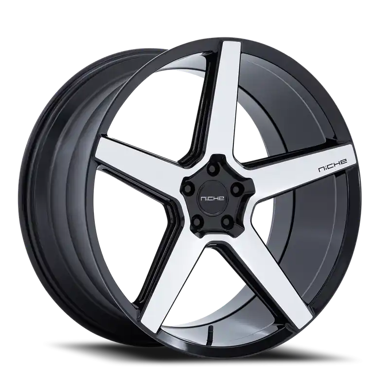 Niche Modena NC283BD 20x10.5 +38 5x120mm 72.56mm Gloss Black Machined Face Buy Direct