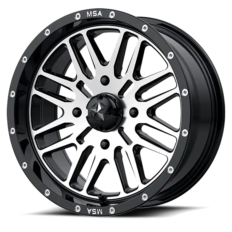 No Minimum Order MSA Brute M38 18x7 +10 4x156mm 132mm Gloss Black Machined