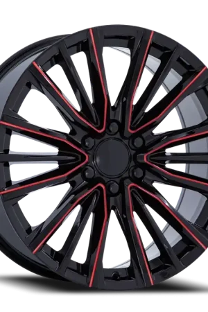 Performance Replica PR223 GBMR 24x10 +28 6x139.7mm 78.1mm Gloss Black Milled Red Discount