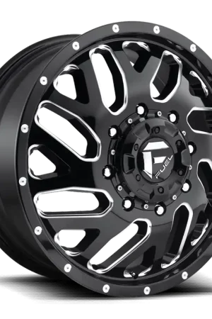 Fuel Triton Dually D581 20x8.25 +105 8x200mm 142mm Gloss Black Milled Free Shipping