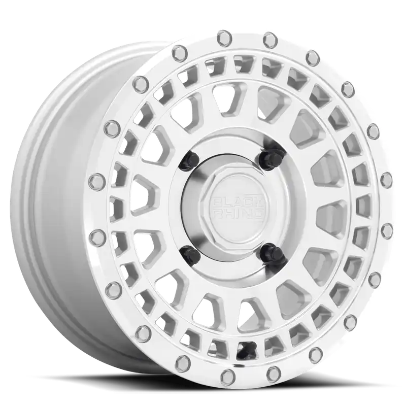 Black Rhino Parker UTV SL 14x7 +51 4x110mm 80.2mm Silver Mirror Cut Face Mega Sale