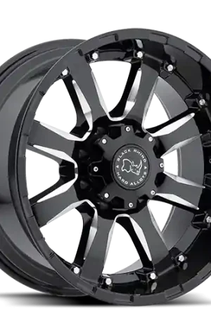 Mega Sale Black Rhino Sierra 17x9 +12 8x170mm 125mm Gloss Black Milled Spokes