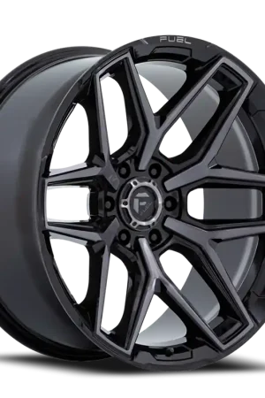 Fast Shipping Fuel Flux 6 FC854BT 20x9 +20 6x135mm 87.1mm Gloss Black Brushed Gray Tint