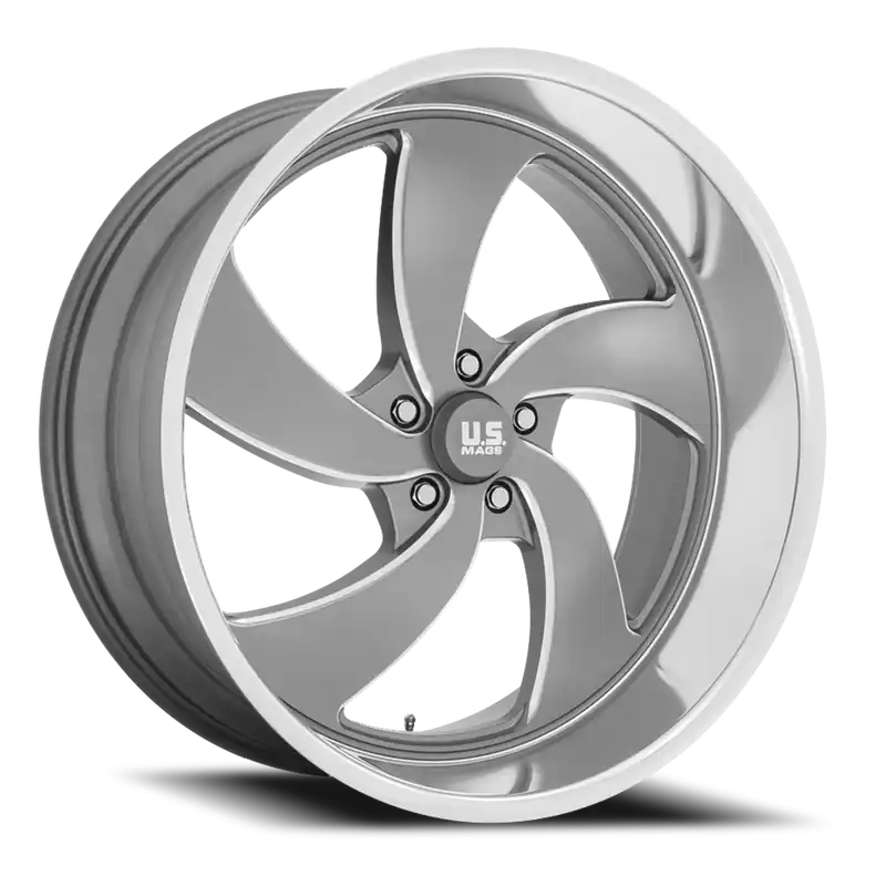 US Mags Desperado 5 U133 24x10 +5 5x127mm 78.1mm Anthracite Milled-Diamond Cut Lip Crafted