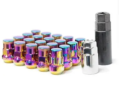 Final Sale Wheel Mate Muteki SR35 Close End Lug Nuts w/ Lock Set - Neon 12x1.25 35mm