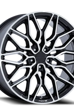 Exclusive Offer Niche Calabria 5 BD 22x10.5 +18 5x115mm 72.56mm Gloss Black Machined