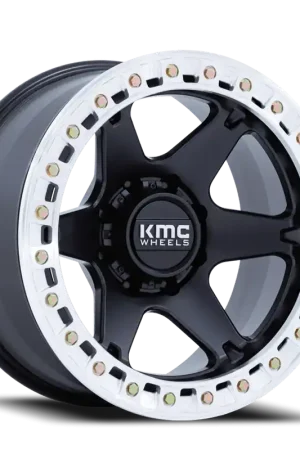 KMC VI Beadlock KM238 BM 17x9 -12 5x127mm 71.5mm Satin Black Machined Ring Trusted Brand