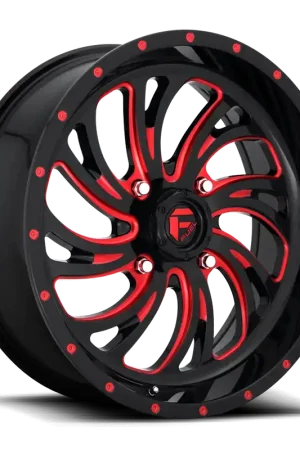 Best Seller Fuel Kompressor UTV D642 18x7 +13 4x136mm 110.2mm Gloss Red Milled