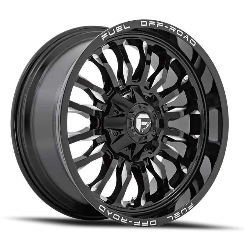 Luxury Fuel Arc D795 20x9 +1 8x165.1mm 125.1mm Gloss Black Milled